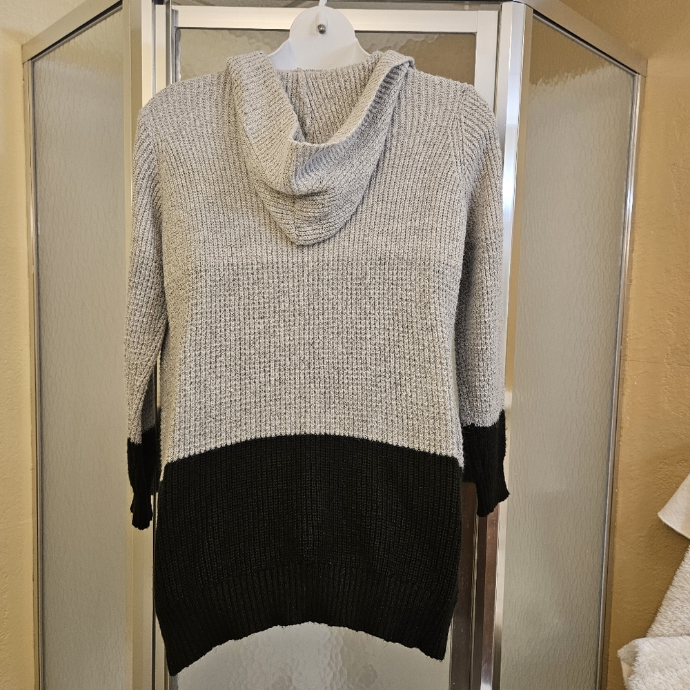 No Boundaries 3X Hooded Cocoon Sweater Knit Black AJ-1973 - Picture 7 of 11
